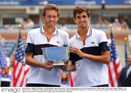 Pierre Hugues Herbert (FRA) Nicolas Mahut (FRA) holen den Doppel-Sieg TENNIS : US Open 2015 - 12 09 2015 TennisMagazine Panoramic 
