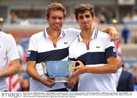 Pierre Hugues Herbert (FRA) Nicolas Mahut (FRA) holen den Doppel-Sieg TENNIS : US Open 2015 - 12 09 2015 TennisMagazine Panoramic 
