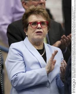 Sept. 12, 2015 - Flushing Meadows, New York, U.S - Billy Jean King attends the match on Day 13 of the 2015 US Open at the USTA Billie Jean King National Tennis Center between Flavia Pennetta and Roberta Vinci on Saturday September 12, 2015 in the Flushing neighborhood of the Queens borough of New York City. Pennetta vs. Vinci - ZUMAp124