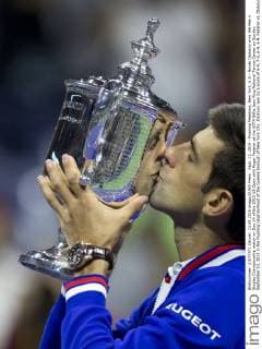 Sept. 13, 2015 - Flushing Meadows, New York, U.S - Novak Djokovic wins the Men s Singles Championship match on Day 14 of the 2015 US Open with Roger Federer at the USTA Billie Jean King National Tennis Center on Sunday September 13, 2015 in the Flushing neighborhood of the Queens borough of New York City. Djokovic won by a score of 6-4, 7-5, 6-4, 6-4. Federer vs. Djokovic - ZUMAp124