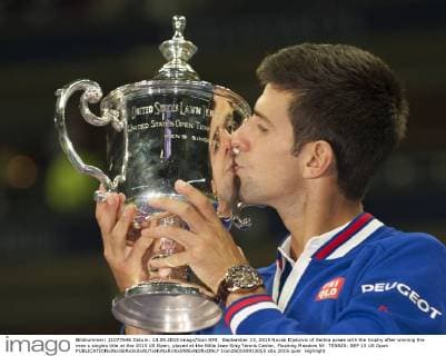 September 13, 2015 Novak Djokovic of Serbia poses with the trophy after winning the men s singles title at the 2015 US Open, played at the Billie Jean King Tennis Center, Flushing Meadow NY. TENNIS: SEP 13 US Open Icon250150913015 EDITORIAL USE ONLY