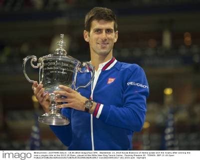 September 13, 2015 Novak Djokovic of Serbia poses with the trophy after winning the men s singles title at the 2015 US Open, played at the Billie Jean King Tennis Center, Flushing Meadow NY. TENNIS: SEP 13 US Open Icon250150913017 EDITORIAL USE ONLY