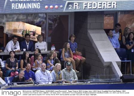 Roger Federer (SUI) Lindsey Vonn (USA) Gavin Rossdale Myla Rose Federer (SUI) Charlene Riva Federer (SUI) TENNIS : US Open 2015 - 13 09 2015 TennisMagazinex 