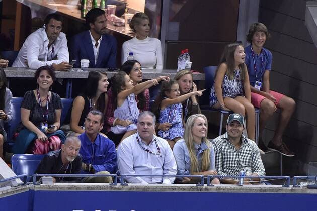 Lindsey Vonn (USA), Charlie Ebersol, Gavin Rossdale, Myla Rose Federer (SUI) Charlene Riva Federer (SUI) TENNIS : US Open 2015 - 13 09 2015 TennisMagazinex 