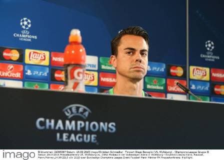 Torwart Diego Benaglio (VfL Wolfsburg) - Champions League Gruppe B Saison 2015-2016 Pressekonferenz VfL Wolfsburg vs. ZSKA Moskau in der Volkswagen Arena in Wolfsburg - Einzelbild,Deutschland, Fussball, Mann,Männer,14.09.2015