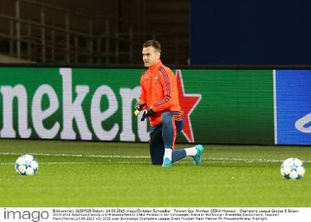 Torwart Igor Akinfeev (ZSKA Moskau) - Champions League Gruppe B Saison 2015-2016 Abschlusstraining und Pressekonferenz ZSKA Moskau in der Volkswagen Arena in Wolfsburg - Freisteller,Deutschland, Fussball, Mann,Männer,14.09.2015