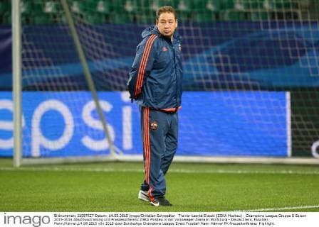 Trainer Leonid Slutski (ZSKA Moskau) - Champions League Gruppe B Saison 2015-2016 Abschlusstraining und Pressekonferenz ZSKA Moskau in der Volkswagen Arena in Wolfsburg - Deutschland, Fussball, Mann,Männer,14.09.2015