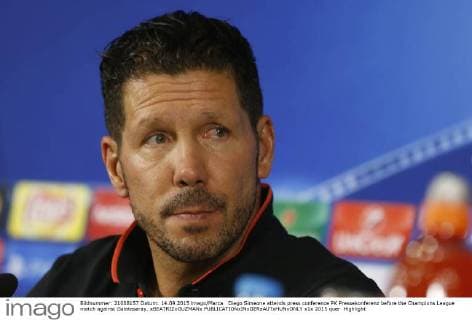 Diego Simeone attends press conference PK Pressekonferenz before the Champions League match against Galatasaray. xBEATRIZxGUZMANx 