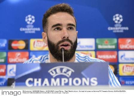 Real Madrid player, Carvajal at press conference PK Pressekonferenz xJUANxAGUADOx 
