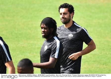 Gervinho, Mohamed Salah Football Champions League 2015 2016 AS Roma training andreaxstaccioli