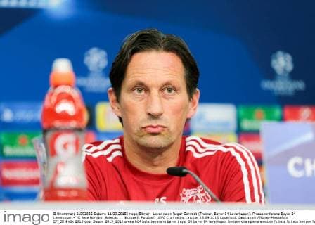 Leverkusen Roger Schmidt (Trainer, Bayer 04 Leverkusen). Pressekonferenz Bayer 04 Leverkusen - FC Bate Borisov, Spieltag 1, Gruppe E, Fussball, UEFA Champions League, 15.09.2015 Copyright: Deutzmann Eibner-Pressefoto EP_CDN