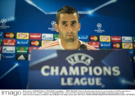 - GENT, BELGIUM: Maxime Gonalons pictured during a press conference PK Pressekonferenz of Olympique Lyon, in Gent, Tuesday 15 September 2015. Tomorrow French Olympique Lyon will play the first game in the group stage of the Uefa Champions League competition against Belgian first league soccer team KAA Gent. JASPERxJACOBS  x04700399x