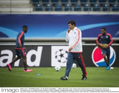- GENT, BELGIUM: Lyon s head coach Hubert Fournier pictured during a training of Olympique Lyon, in Ghelamco Arena stadium in Gent, Tuesday 15 September 2015. Tomorrow French Olympique Lyon will play the first game in the group stage of the Uefa Champions League competition against Belgian first league soccer team KAA Gent. JASPERxJACOBS  x04700490x