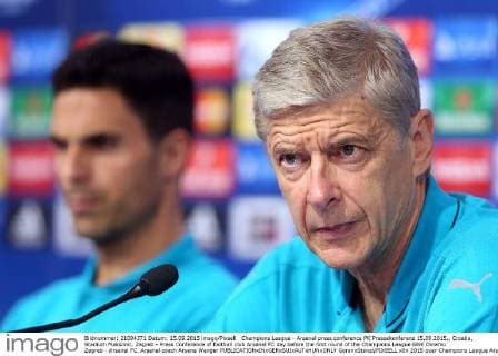 Champions League - Arsenal press conference PK Pressekonferenz 15.09.2015., Croatia, Stadium Maksimir, Zagreb - Press Conference of football club Arsenal FC day before the first round of the Champions League GNK Dinamo Zagreb - Arsenal FC. Arsenal coach Arsene Wenger  GoranxStanzl PIXSELL