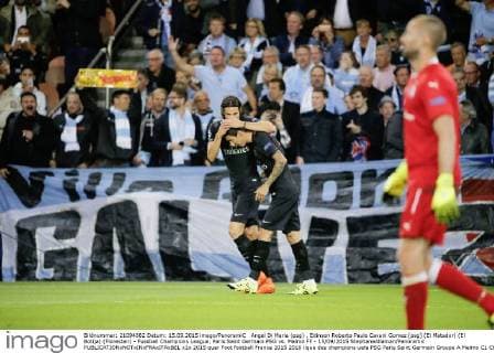 Angel Di Maria (psg) , Edinson Roberto Paulo Cavani Gomez (psg) (El Matador) (El Botija) (Florestan) - Fussball Champions League, Paris Saint Germain PSG vs. Malmö FF - 15 09 2015 StephaneAllaman Panoramic 
