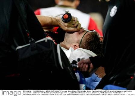 Luke Shaw of Manchester United ManU during the UEFA Champions League group B match between PSV Eindhoven and Manchester United on September 15, 2015 at the Philips stadium in Eindhoven, The Netherlands. PSV Eindhoven v Manchester United UEFA Champions League 2015 2016 xVIxLaurensxLindhoutxIVx 4330187