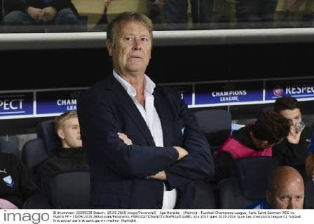 Age Hareide - (Malmo) - Fussball Champions League, Paris Saint Germain PSG vs. Malmö FF - 15 09 2015 JBAutissier Panoramic 
