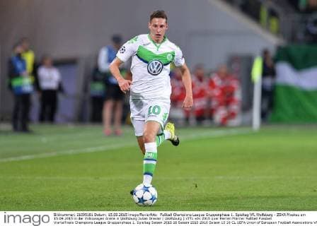 Fußball Champions League Gruppenphase 1. Spieltag VfL Wolfsburg - ZSKA Moskau am 15.09.2015 in der Volkswagen Arena in Wolfsburg Julian Draxler ( Wolfsburg ) xTTx