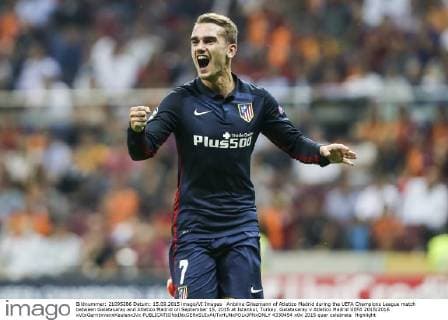 Antoine Griezmann of Atletico Madrid during the UEFA Champions League match between Galatasaray and Atletico Madrid on September 15, 2015 at Istanbul, Turkey. Galatasaray v Atletico Madrid UEFA 2015 2016 xVIxGerritxvanxKeulenxIVx 4330454