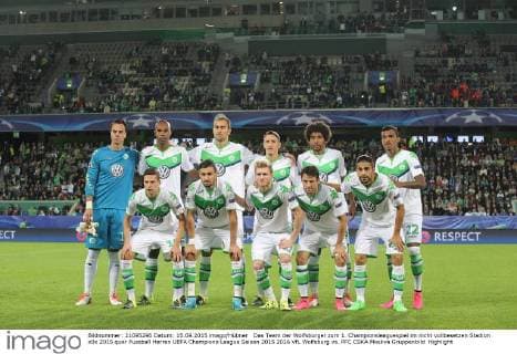 Das Team der Wolfsburger zum 1. Championsleaguespiel im nicht vollbesetzen Stadion