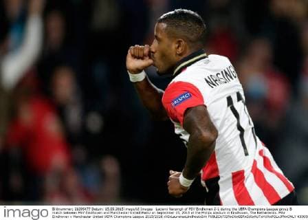 Luciano Narsingh of PSV Eindhoven 2-1 during the UEFA Champions League group B match between PSV Eindhoven and Manchester United ManU on September 15, 2015 at the Philips stadium in Eindhoven, The Netherlands. PSV Eindhoven v Manchester United UEFA Champions League 2015 2016 xVIxLaurensxLindhoutxIVx 4330585