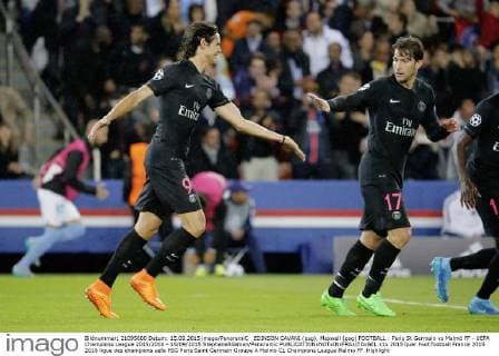 EDINSON CAVANI (psg), Maxwell (psg) FOOTBALL : Paris St Germain vs Malmö FF - UEFA Champions League 2015 2016 - 15 09 2015 StephaneAllaman Panoramic 