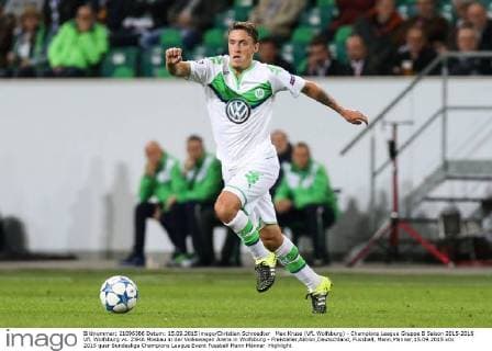 Max Kruse (VfL Wolfsburg) - Champions League Gruppe B Saison 2015-2016 VfL Wolfsburg vs. ZSKA Moskau in der Volkswagen Arena in Wolfsburg - Freisteller,Aktion,Deutschland, Fussball, Mann,Männer,15.09.2015