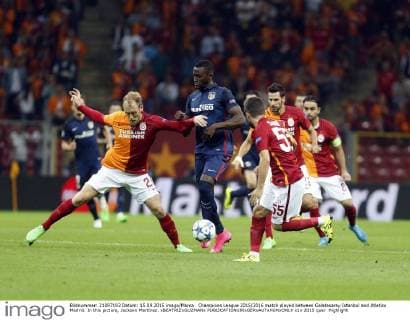 Champions League 2015 2016 match played between Galatasaray Istanbul and Atletico Madrid. In this picture, Jackson Martínez. xBEATRIZxGUZMANx 