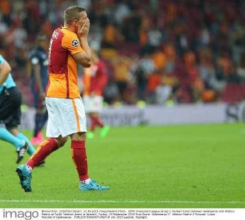 UEFA Champions League Group C football match between Galatasaray and Atletico Madrid at Turkk Telekom Arena in Istanbul, Turkey, 15 September 2015 Final Score: Galatasaray 0 - Atletico Madrid 2 Pictured: Lukas Podolski of Galatasaray . 