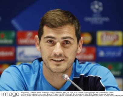Sept. 15, 2015 - Kiev, Ukraine - Porto goalkeeper Iker Casillas during a press conference PK Pressekonferenz in Kiev, Ukraine, 15 September 2015. Porto will face Dynamo Kyiv in the UEFA Champions League group stage, Group G, soccer match at the Olimpiyskiy stadium in Kiev, Ukraine, 16 September 2015. Press Conference and Training session FC Porto in Kiev  - ZUMAn230