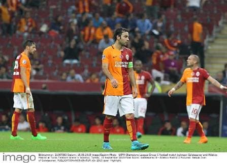 UEFA Champions League Group C football match between Galatasaray and Atletico Madrid at Turkk Telekom Arena in Istanbul, Turkey, 15 September 2015 Final Score: Galatasaray 0 - Atletico Madrid 2 Pictured: Selcuk Inan of Galatasaray. 