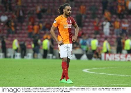UEFA Champions League Group C football match between Galatasaray and Atletico Madrid at Turkk Telekom Arena in Istanbul, Turkey, 15 September 2015 Final Score: Galatasaray 0 - Atletico Madrid 2 Pictured: Jason Denayer of Galatasaray. 