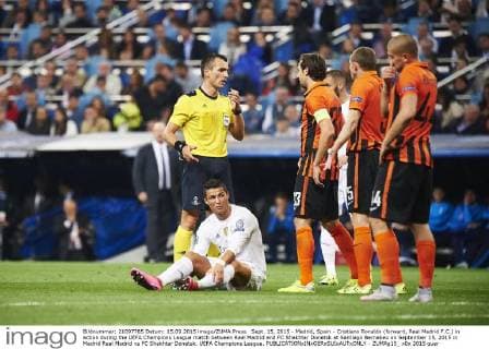 Sept. 15, 2015 - Madrid, Spain - Cristiano Ronaldo (forward, Real Madrid F.C.) in action during the UEFA Champions League match between Real Madrid and FC Shakhtar Donetsk at Santiago Bernabeu on September 15, 2015 in Madrid Real Madrid vs FC Shakhtar Donetsk. UEFA Champions League. - ZUMAg15_