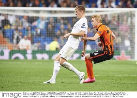 Sept. 15, 2015 - Madrid, Spain - Toni Kroos (midfielder, Real Madrid F.C.) in action during the UEFA Champions League match between Real Madrid and FC Shakhtar Donetsk at Santiago Bernabeu on September 15, 2015 in Madrid Real Madrid vs FC Shakhtar Donetsk. UEFA Champions League.  - ZUMAg15_