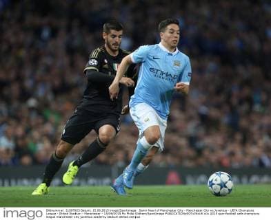 Samir Nasri of Manchester City - Manchester City vs Juventus - UEFA Champions League - Etihad Stadium - Manchester - 15 09 2015 Pic Philip Oldham SportImage EDITORIAL USE ONLY. No use with unauthorised audio, video, data, fixture lists, club league logos or live services. Online in-match use limited to 120 images, no video emulation. No use in betting, games or single club league player publications.