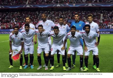 Champions League 2015 2016 match - FC Sevilla. In this picture, Sevilla line up. xKIKOxHURTADOx 
