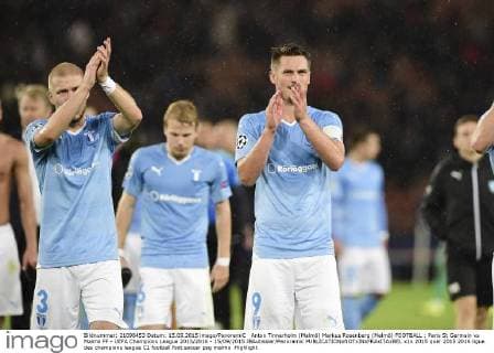 Anton Tinnerholm (Malmö) Markus Rosenberg (Malmö) FOOTBALL : Paris St Germain vs Malmö FF - UEFA Champions League 2015 2016 - 15 09 2015 JBAutissier Panoramic 