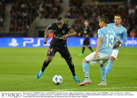 Blaise Matuidi (psg) - Yoshimar Yotun (mal) FOOTBALL : Paris St Germain vs Malmö FF - UEFA Champions League 2015 2016 - 15 09 2015 AnthonyBIBARD FEP Panoramic 