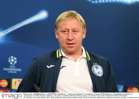 Leverkusen Aleksandr Yermakovich (Trainer, FC Bate Borisov) Pressekonferenz Bayer 04 Leverkusen - FC Bate Borisov, Spieltag 1, Gruppe E, Fussball, UEFA Champions League, 15.09.2015 Copyright: Deutzmann Eibner-Pressefoto EP_CDN