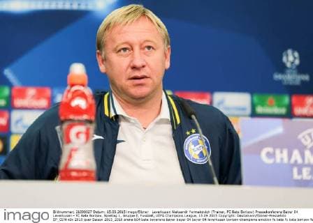 Leverkusen Aleksandr Yermakovich (Trainer, FC Bate Borisov) Pressekonferenz Bayer 04 Leverkusen - FC Bate Borisov, Spieltag 1, Gruppe E, Fussball, UEFA Champions League, 15.09.2015 Copyright: Deutzmann Eibner-Pressefoto EP_CDN