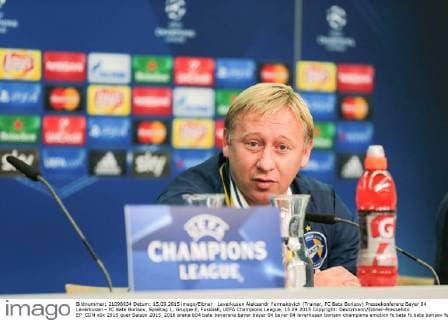 Leverkusen Aleksandr Yermakovich (Trainer, FC Bate Borisov) Pressekonferenz Bayer 04 Leverkusen - FC Bate Borisov, Spieltag 1, Gruppe E, Fussball, UEFA Champions League, 15.09.2015 Copyright: Deutzmann Eibner-Pressefoto EP_CDN