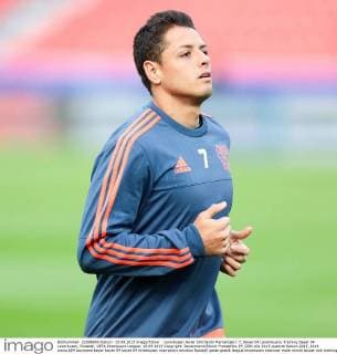 Leverkusen Javier Chicharito Hernandez ( 7, Bayer 04 Leverkusen) Training Bayer 04 Leverkusen, Fussball, UEFA Champions League, 15.09.2015 Copyright: Deutzmann Eibner-Pressefoto EP_CDN
