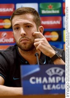 Sept. 16, 2015 - Rome, Itay - FC Barcelona Barca s defender Jordi Alba attends press conference PK Pressekonferenz before the match between AS Roma and FC Barcelona at Stadio Olimpico Rome on September 15, 2015. FC Barcelona press conference  - ZUMAn230