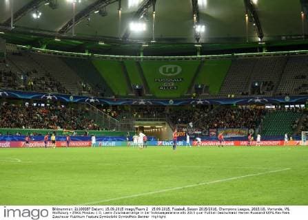 15.09.2015, Fussball, Saison 2015 2016, Champions League, 2015 16, Vorrunde, VfL Wolfsburg - ZSKA Moskau 1:0, Leere Zuschauerränge in der Volkswagenarena