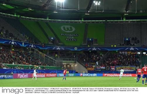 15.09.2015, Fussball, Saison 2015 2016, Champions League, 2015 16, Vorrunde, VfL Wolfsburg - ZSKA Moskau 1:0, Leere Zuschauerränge in der Volkswagenarena