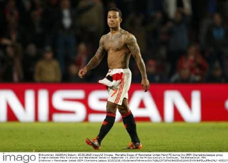 Memphis Depay of Manchester United ManU FC during the UEFA Champions League group B match between PSV Eindhoven and Manchester United on September 15, 2015 at the Philips stadium in Eindhoven, The Netherlands. PSV Eindhoven v Manchester United UEFA Champions League 2015 2016 xVIxJeroenxPutmansxIVx 4333174
