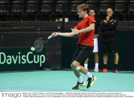 - BRUSSELS, BELGIUM: Belgian David Goffin pictured during a training session of Belgian team ahead of the Davis Cup semi final World Group meeting between Belgium and Argentina, Wednesday 16 September 2015 in Brussels. The semi final will be played from 18 to 20 September 2015 in Vorst-Forest, Brussels VIRGINIExLEFOUR  x04700907x