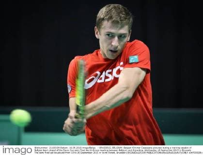 - BRUSSELS, BELGIUM: Belgian Kimmer Coppejans pictured during a training session of Belgian team ahead of the Davis Cup semi final World Group meeting between Belgium and Argentina, Wednesday 16 September 2015 in Brussels. The semi final will be played from 18 to 20 September 2015 in Vorst-Forest, Brussels VIRGINIExLEFOUR  x04700928x