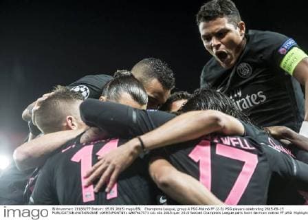 Champions League, group A PSG-Malmö FF (2-0) PSG players celebrating 2015-09-15  xORRExPONTUSx AB87417573