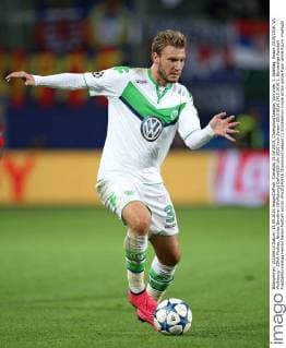 Dienstag 15.09.2015, Champions League, Vorrunde, 1. Spieltag, Saison 2015 2016, VfL Wolfsburg - ZSKA Moskau, Nicklas Bendtner (Wolfsburg) DeFodi035